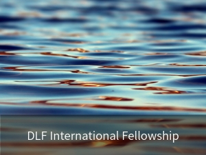 DLF International Fellowship. Background image: ocean water.